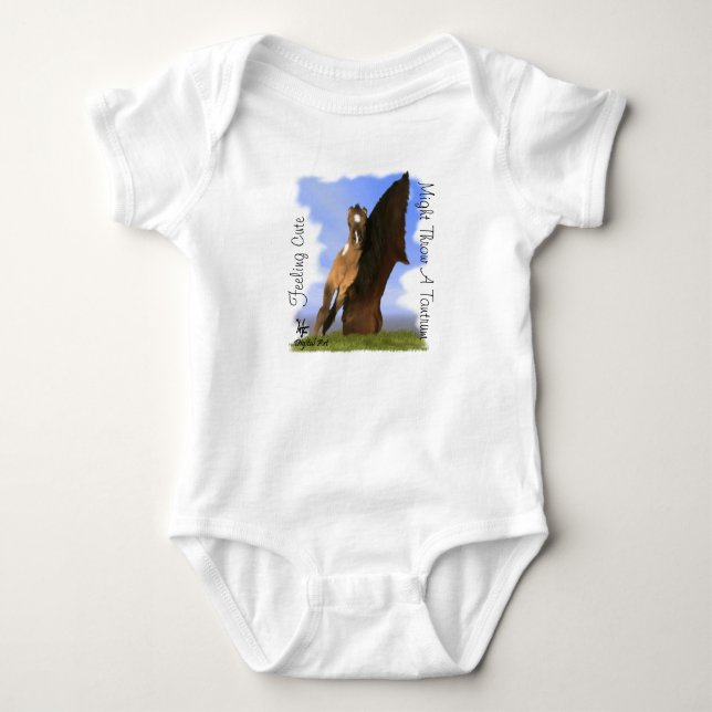 Grulla Paint Foal with Attitude Onsie Baby Bodysuit (Front)