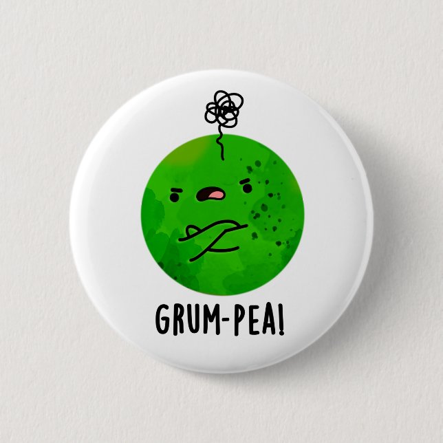 Grum-pea Funny Veggie Pun  Button (Front)