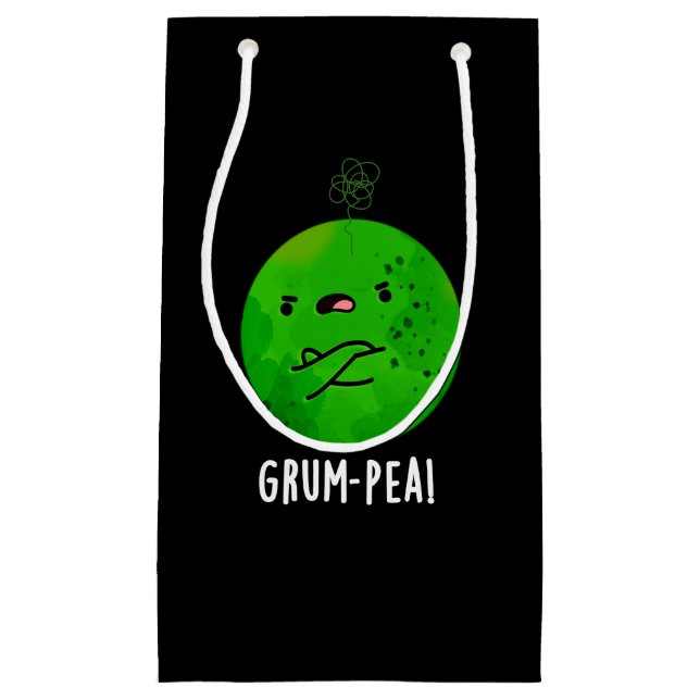 Grum-pea Funny Veggie Pun Dark BG Small Gift Bag (Front)