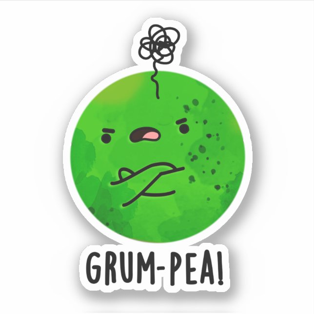 Grum-pea Funny Veggie Pun  Sticker (Front)