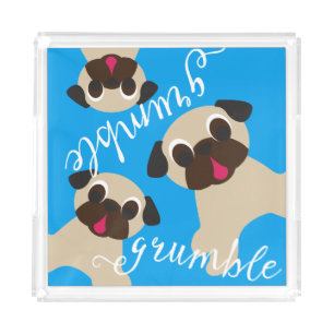 Grumble Grumble Fawn Pugs Acrylic Tray