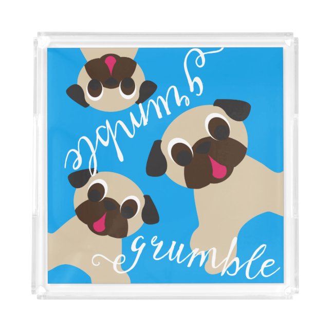 Grumble Grumble Fawn Pugs Acrylic Tray (Front)