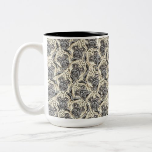 Grumble of Pugs Two_Tone Coffee Mug