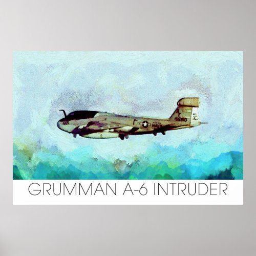 Grumman A_6 Intruder rendered in Paint not Photo Poster