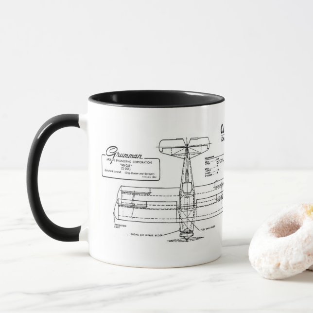 Grumman AG Cat Crop Duster "Clyde's Mug" Mug (With Donut)