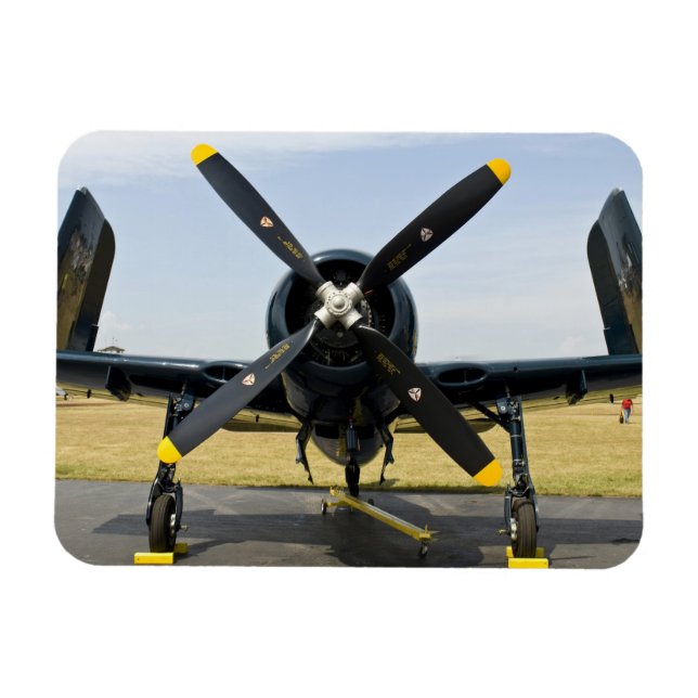 Grumman F8F Bearcat Navy Carrier Fighter on the Magnet (Horizontal)