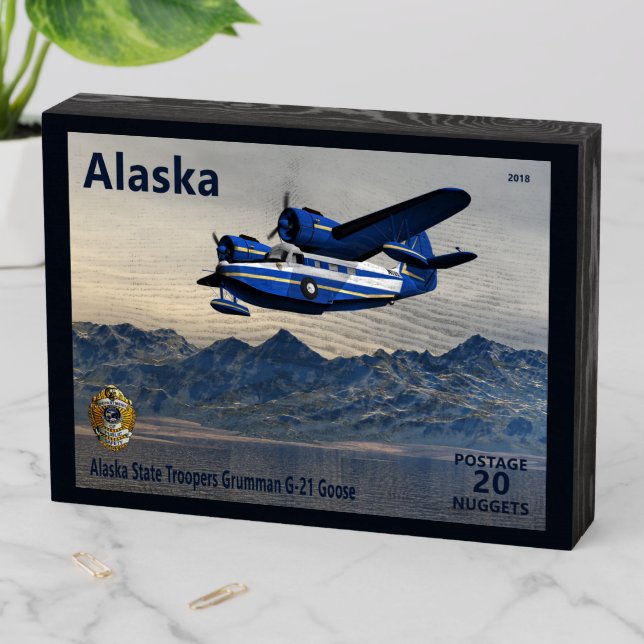 Grumman G-21 Goose Wooden Box Sign (In Situ Horizontal)