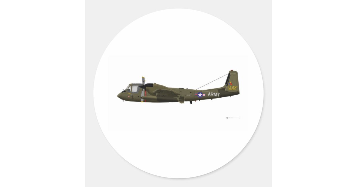 Grumman OV1 Mohawk Classic Round Sticker Zazzle