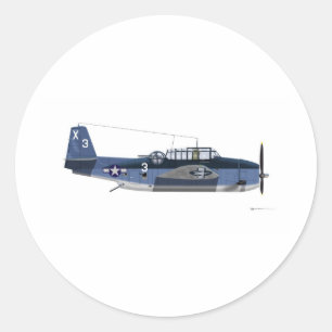 Grumman TBM Avenger Classic Round Sticker
