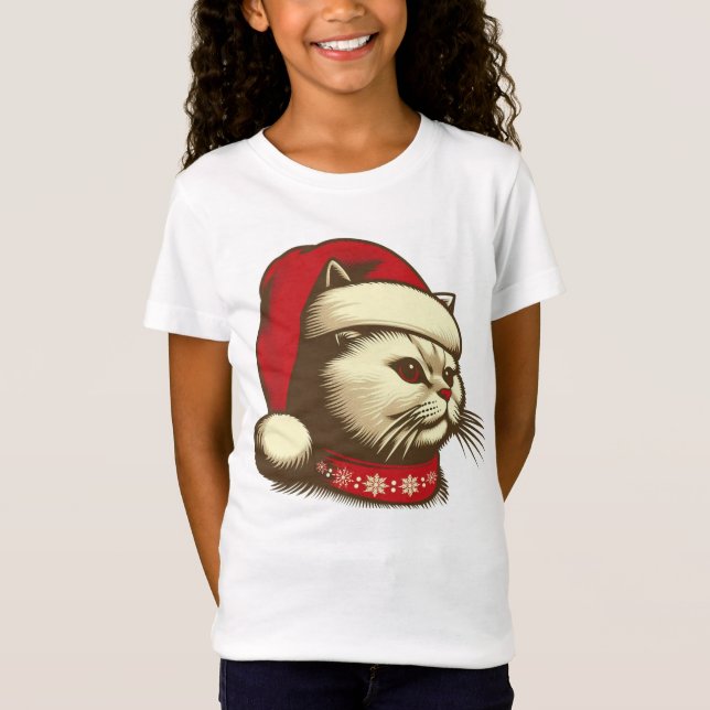 Grump Christmas Cat T-Shirt (Front)