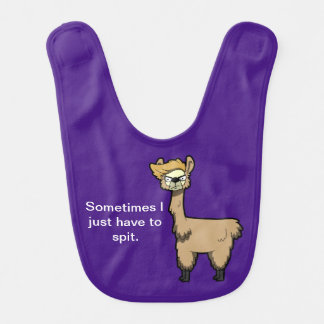 Grump Llama "Sometimes I just have to spit" Baby Bib