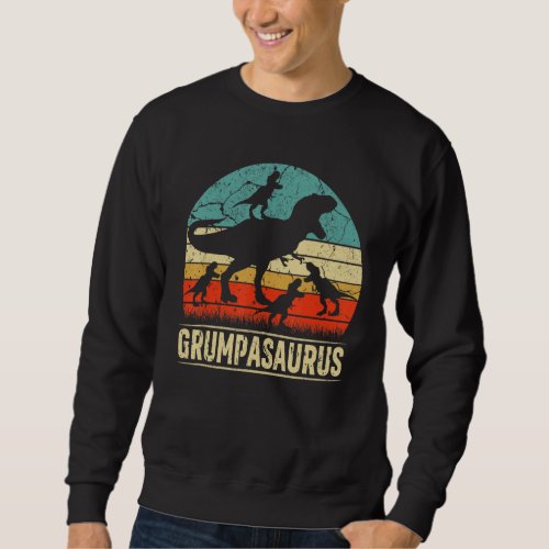 Grumpa Dinosaur T Rex Grumpasaurus 4 Kids Family M Sweatshirt