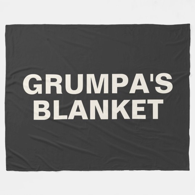 Grumpa | Funny Gag Gift for Grumpy Grandpa Fleece Blanket (Front (Horizontal))