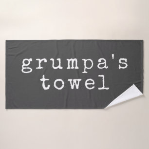 Grumpa   Funny Grumpy Grandpa in Black and White Bath Towel