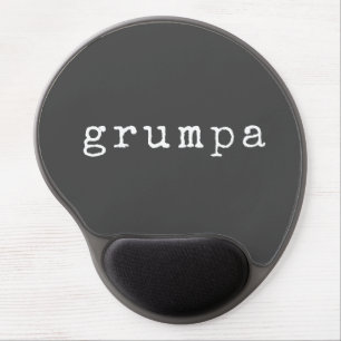 Grumpa   Funny Grumpy Grandpa in Black and White Gel Mouse Pad