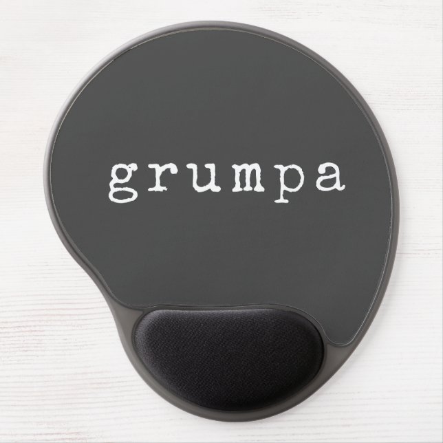 Grumpa | Funny Grumpy Grandpa in Black and White Gel Mouse Pad (Front)