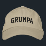Grumpa | Funny Grumpy Grandpa in Black Embroidered Baseball Cap<br><div class="desc">Simple retro vintage text design of an endearing nickname for grump grandfathers - grumpa.</div>