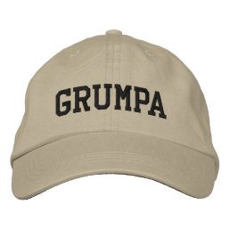 Grumpa | Funny Grumpy Grandpa in Black Embroidered Baseball Cap