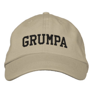 Grumpa   Funny Grumpy Grandpa in Black Embroidered Baseball Cap