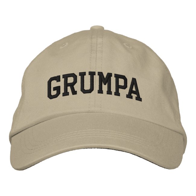 Grumpa | Funny Grumpy Grandpa in Black Embroidered Baseball Cap