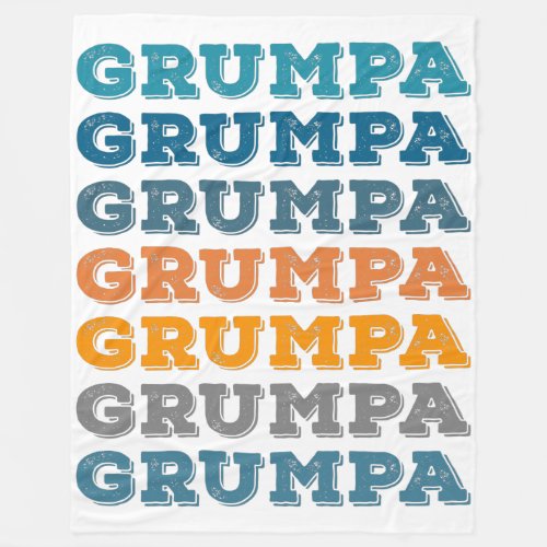 Grumpa  Funny Grumpy Grandpa Retro Text Design Fleece Blanket