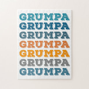 Grumpa   Funny Grumpy Grandpa Retro Text Design Jigsaw Puzzle