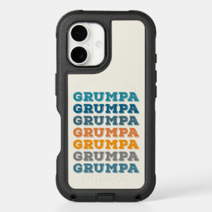 Grumpa   Funny Grumpy Grandpa Retro Text Design iPhone 16 Case