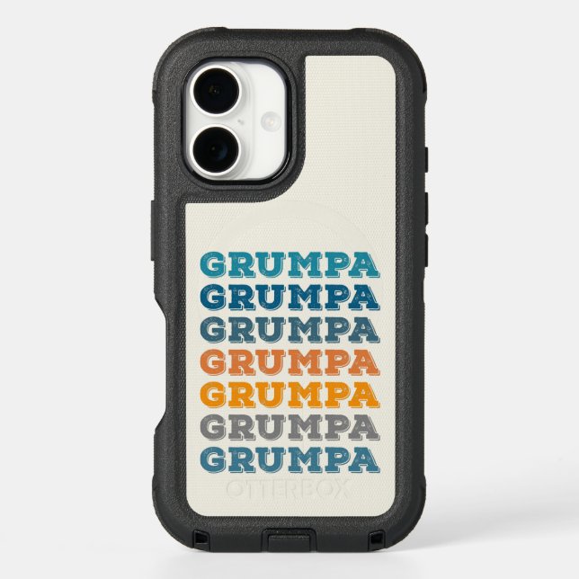 Grumpa | Funny Grumpy Grandpa Retro Text Design Otterbox iPhone Case (Back)