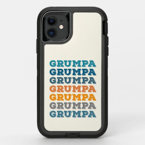 Grumpa  Funny Grumpy Grandpa Retro Text Design OtterBox Defender iPhone 11 Case