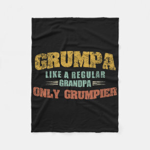 Grumpa Like A Regular Grandpa Only Grumpier Father Fleece Blanket