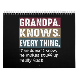 Grumpa Lover| Grandpa Knows Everythings Calendar