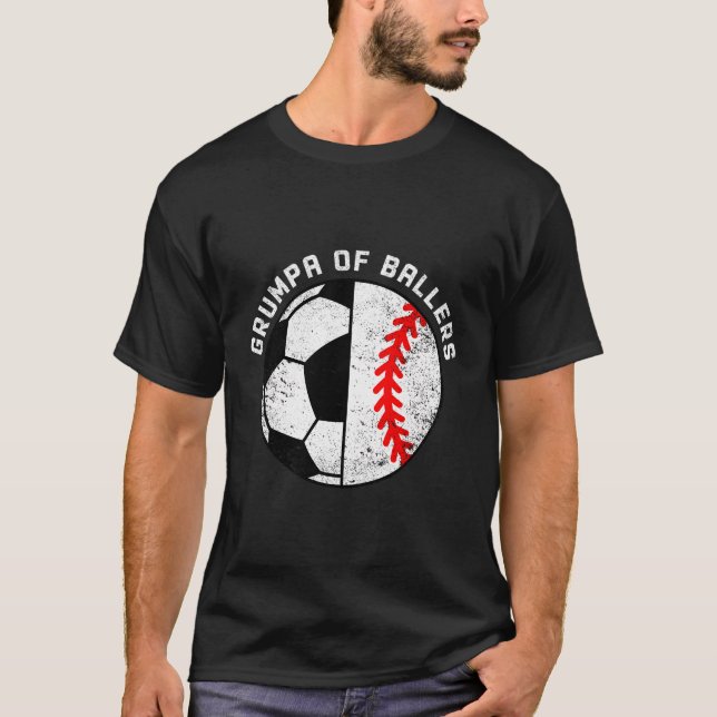 Grumpa Of Ballers Funny Soccer Baseball Grumpa T-Shirt (Front)