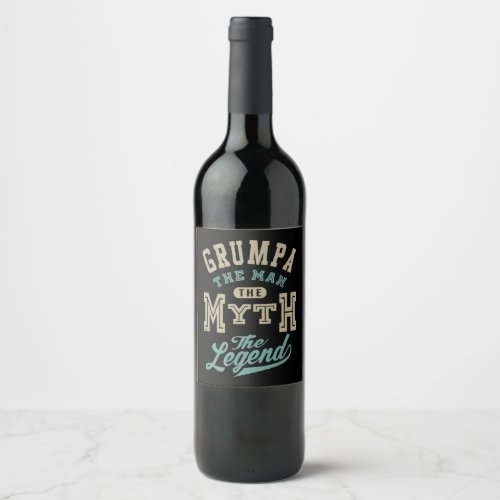 Grumpa The Legend Wine Label
