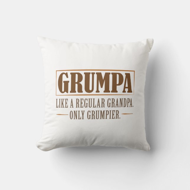 Grumpa Throw Pillow (Front)