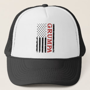 Grumpa US american vintage flag for grandpa Trucker Hat
