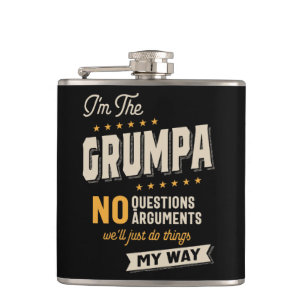 Grumpa Way Funny Grandpa Father's Day Flask