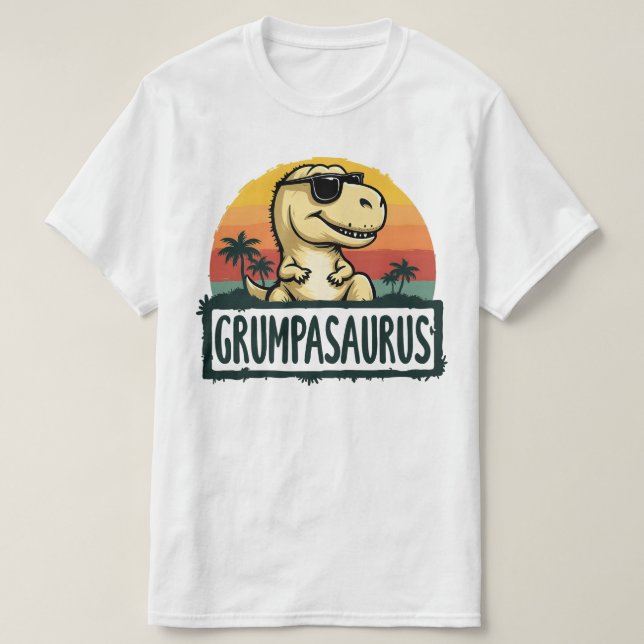 Grumpasaurus Dinosaur Grandpa Saurus Father's Day T-Shirt (Design Front)