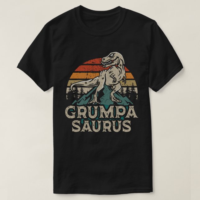 Grumpasaurus Dinosaur Grandpa Saurus Father's Day T-Shirt (Design Front)