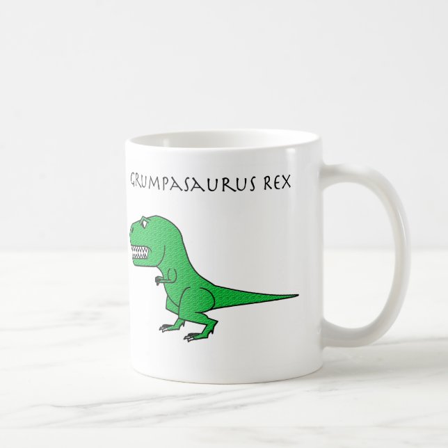 Grumpasaurus Rex Green Textured Mug (Right)