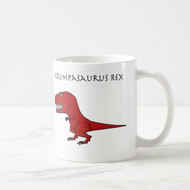 Grumpasaurus Rex Red Textured Mug (Right)