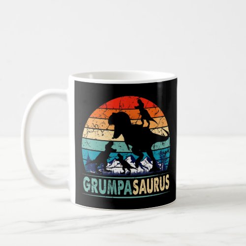 Grumpasaurus T Rex Grumpa Dinosaur 3 Kids Funny Fa Coffee Mug
