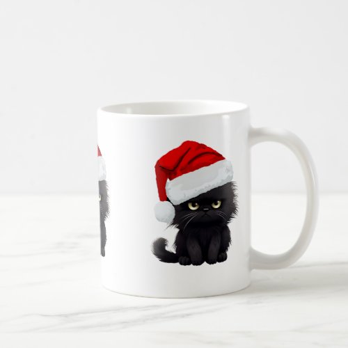 Grumps Christmas Cat In A Santas Hat  Coffee Mug
