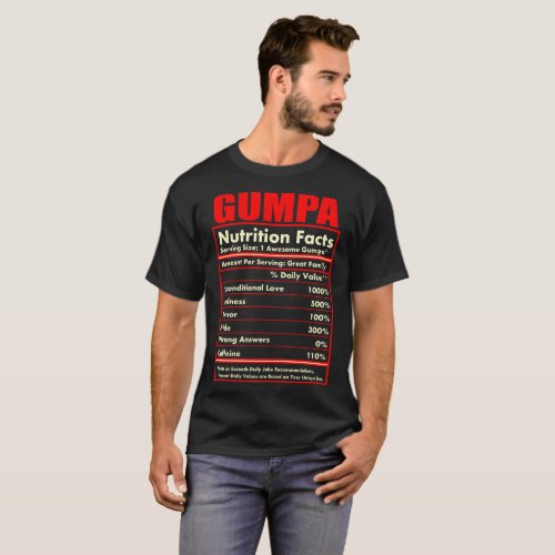 Grumps Nutrition Facts Unconditional Love Tshirt