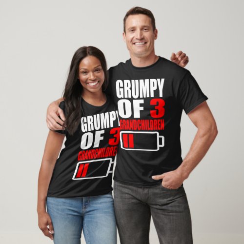 Grumpy 3 Grandchildren Mother Father Day Gift T_Shirt