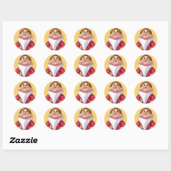 Grumpy 5 classic round sticker | Zazzle