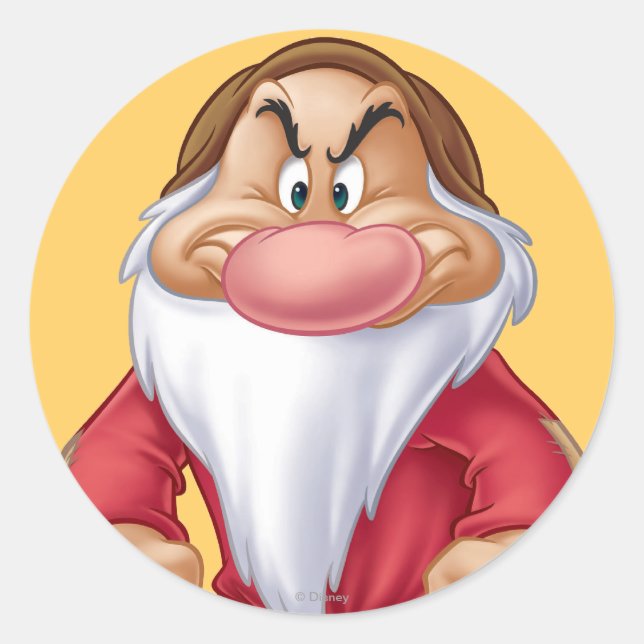 Grumpy 5 classic round sticker (Front)