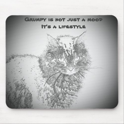 Grumpy Angel  lifestyle Cat mouse pad