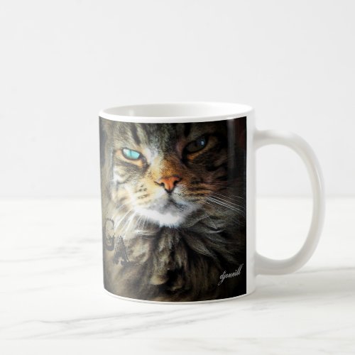 Grumpy Angel Pretty Maine Coon face Coffee Mug