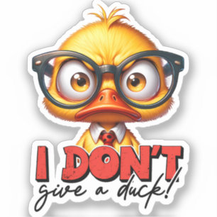 Grumpy Angry Duck Wearing Glasses Funny Saying Sticker