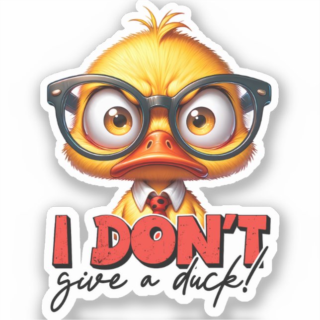 Grumpy Angry Duck Wearing Glasses Funny Saying Sticker (Front)